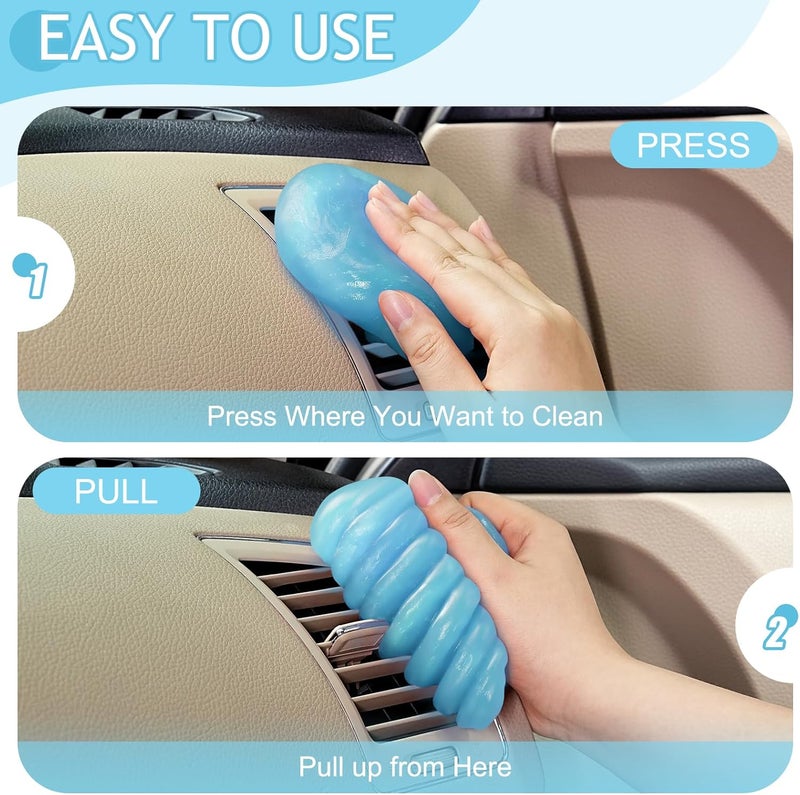 TeSabMi Car Cleaning Gel Car Cleaning Putty Car Putty Car Interior Cleaner Car Slime Car Detailing Kit Car Accessories Gifts for Men Women Stocking Stuffers Light Blue - Image 4
